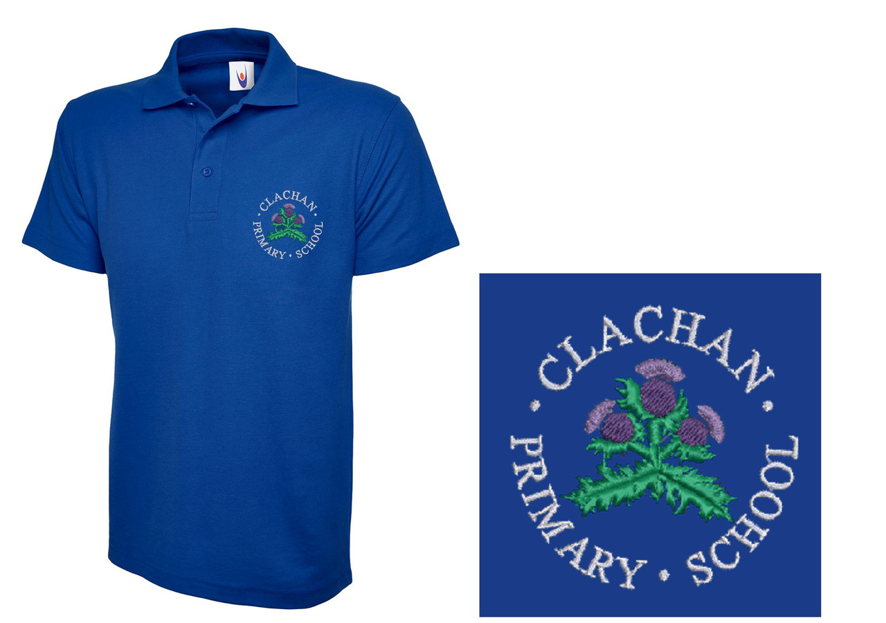 Clachan Primary School Uniform Royal Blue Polo Shirt (Child) KitYouOut