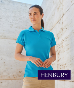 HB476 Henbury Women's Coolplus Polo Shirt Turquoise HB476 Henbury Women's Coolplus Polo Shirt Turquoise