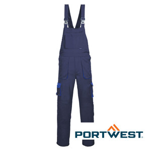 TX12 Portwest Texo Contrast Bib & Brace Navy TX12 Portwest Texo Contrast Bib & Brace Navy