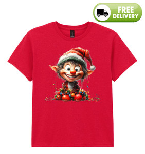 Quirky Christmas Elf Kids Printed T-Shirt Quirky Christmas Elf Kids Printed T-Shirt