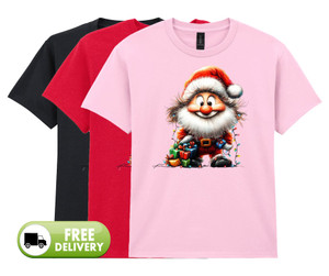 Quirky Santa Printed Kids Christmas T-Shirt Quirky Santa Printed Kids Christmas T-Shirt