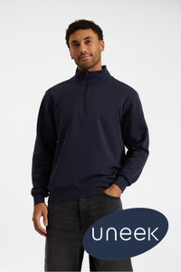 Uneek UC213 Quarter Zip Sweatshirt made from 300gsm cotton polyester fabric for workwear