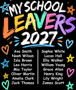 Colourful ELC leavers t-shirt print design for nursery and early learning centre children