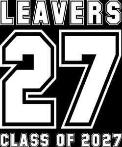 Classic primary school leavers 2027 hoodie print design for Year 6 and P7 pupils
