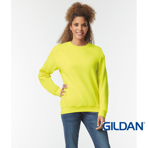 GD056 Gildan Safety Green Unisex Heavy Blend Adult Crew Neck Sweatshirt available with embroidery or print from Kit-You-Out in Scotland GD056 Gildan Safety Green Unisex Heavy Blend Adult Crew Neck Sweatshirt available with embroidery or print from Kit-You-Out in Scotland