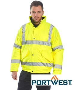 Portwest S266/S463 Hi-Vis Bomber Jacket made from 300D Oxford waterproof fabric