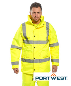 PW003 Portwest Hi-Vis Traffic Jacket Yellow PW003 Portwest Hi-Vis Traffic Jacket Yellow