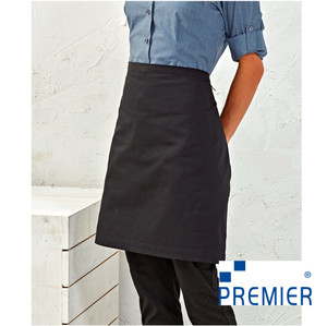 PR114 Premier Black Fairtrade Waist Apron PR114 Premier Black Fairtrade Waist Apron