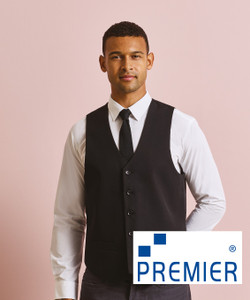 Premier PR622 Lined Polyester Waistcoat custom corporate workwear waistcoat