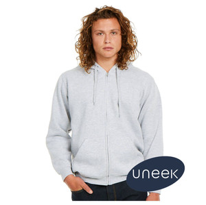 UC504 Uneek Zipped Hoodie Heather Grey available plain, printed or embroidered from Kit-You-Out UC504 Uneek Zipped Hoodie Heather Grey available plain, printed or embroidered from Kit-You-Out