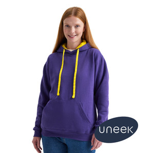 Uneek UC507 contrast hooded sweatshirt for workwear and teamwear