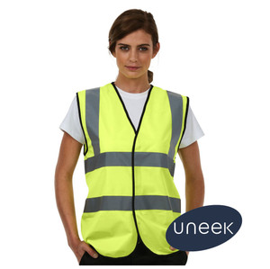 UC801 Uneek Yellow Hi Vis Waistcoat UC801 Uneek Yellow Hi Vis Waistcoat