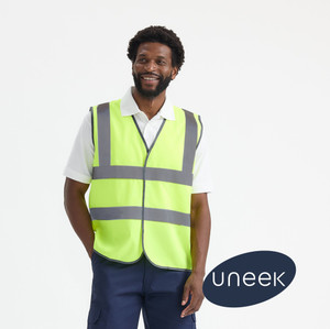 Uneek UC801 hi-vis safety waistcoat EN471 Class 2 certified