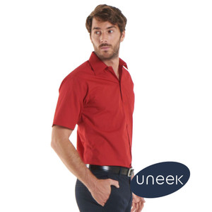 UC710 Uneek Red Men's Poplin Short Sleeve Shirt UC710 Uneek Red Men's Poplin Short Sleeve Shirt