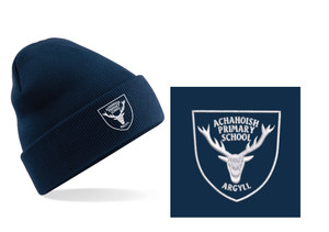 Achahoish Primary School Uniform Children's Navy Embroidered Beanie Achahoish Primary School Uniform Children's Navy Embroidered Beanie