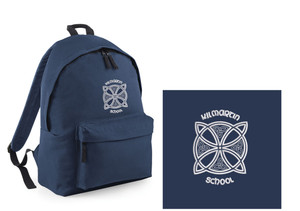 Kilmartin Primary School navy blue backpack with embroidered school logo
