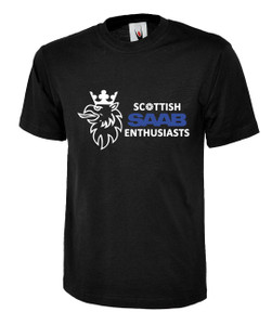 Black Scottish SAAB Enthusiasts T-Shirt Black Scottish SAAB Enthusiasts T-Shirt