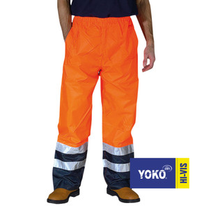 YK072 Yoko Orange/Navy Hi-Viz Overtrousers YK072 Yoko Orange/Navy Hi-Viz Overtrousers