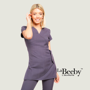 La Beeby Elena Grey Ladies Faux Wrap Tunic La Beeby Elena Grey Ladies Faux Wrap Tunic