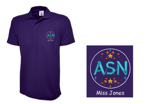 Purple Lochgilphead ASN Staff Uniform Polo Shirt