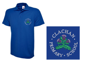 Royal Blue Clachan Primary School uniform Childrens Polo Shirt Royal Blue Clachan Primary School uniform Childrens Polo Shirt