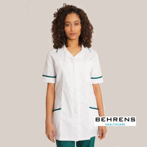 NCLTPSR Behrens White/Bottle Green Ladies Healthcare Tunic NCLTPSR Behrens White/Bottle Green Ladies Healthcare Tunic
