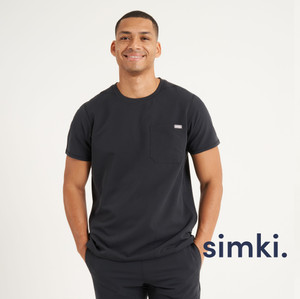 Simki Black Miles Mens Scrub Top Simki Black Miles Mens Scrub Top