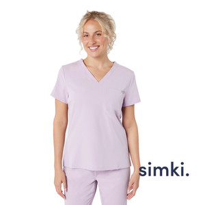 Simki Originals Nova scrub top in blush pink medical workwear