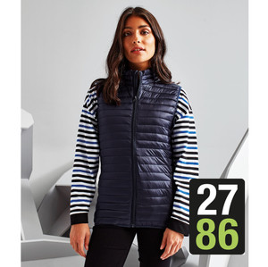 TS19F Navy Women's Tribe Fineline Padded Gilet TS19F Navy Women's Tribe Fineline Padded Gilet