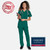Cherokee Unisex Scrub Suit - 4700 top, 4100 tie waist pants - Hunter - FREE DELIVERY