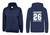 Primary School Leavers Printed Zipped Hoodie Class of 2026 Navy