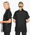 Back and side view of Dennys DD70S short sleeve chef's jacket in black – chef's jacket for commercial kitchens