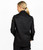 Back view of Dennys DD08 premium long sleeve chef's jacket in black – professional long sleeve chef's jacket for commercial kitchens