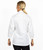 Back view of Le Chef DE50 Long Sleeve Academy chef tunic in white – durable professional kitchen and catering uniform jacket