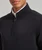 Close-up of quarter zip detail on Premier PR695 knitted sweater in black – embroidered corporate knitwear