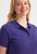 Uneek UC115 ladies active cotton polo shirt in purple for workwear, collar detail