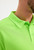 Uneek UC125 men’s ultra cool polo shirt in electric green, neckline detail