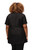 Back view of La Beeby Hayley V-neck tunic in black – embroidered beauty and salon uniform