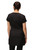 Back view of La Beeby Juliette square neck tunic in black – embroidered beauty and salon uniform
