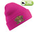 Cute Coo Embroidered Beanie in Fuchsia Pink