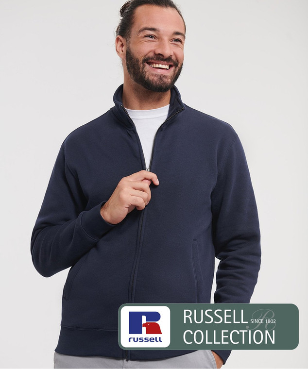 Russell J267M authentic sweatshirt jacket custom printed or embroidered
