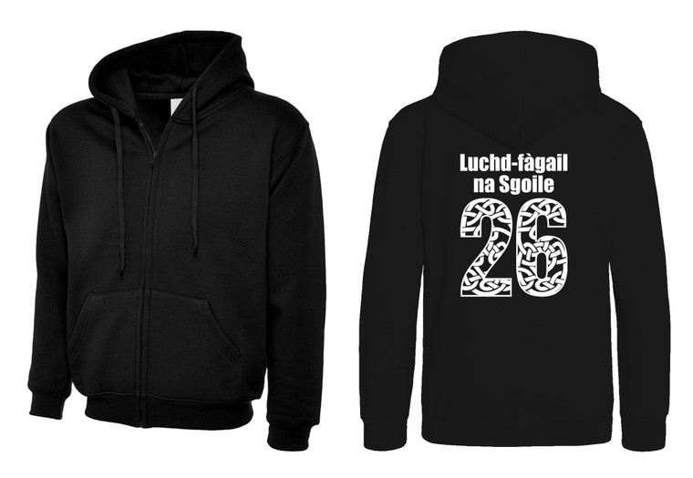 Secondary School Leavers Zipped Hoodie Gaelic Print 2026 Black