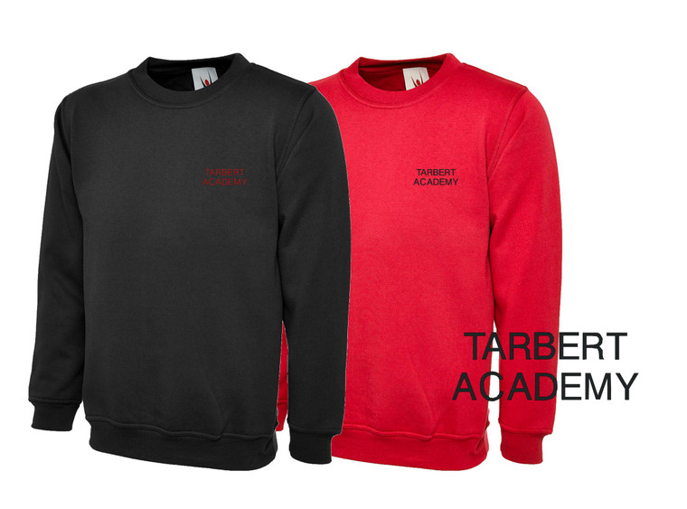 Tarbert Academy Secondary School sweatshirt with embroidered school logo