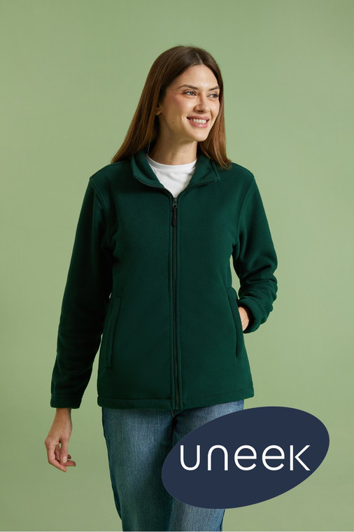 Uneek GR61 Eco Full Zip Fleece Jacket made from recycled polyester for workwear and uniforms