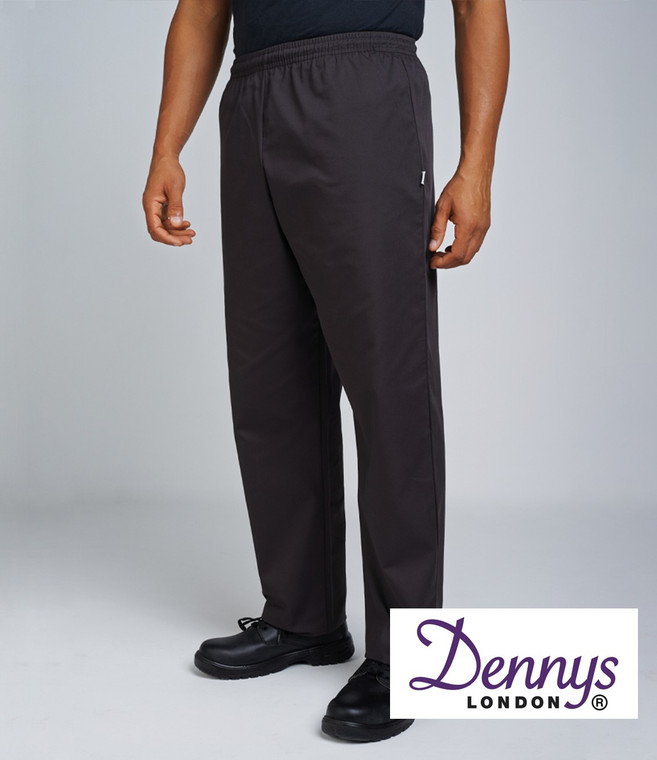 Dennys DC15 essential elasticated chef's trousers with lightweight polycotton fabric for professional catering and hospitality