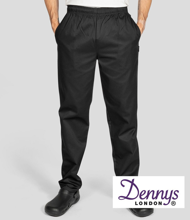 Dennys DC18 unisex elasticated chef's trousers with polycotton fabric for professional catering and hospitality
