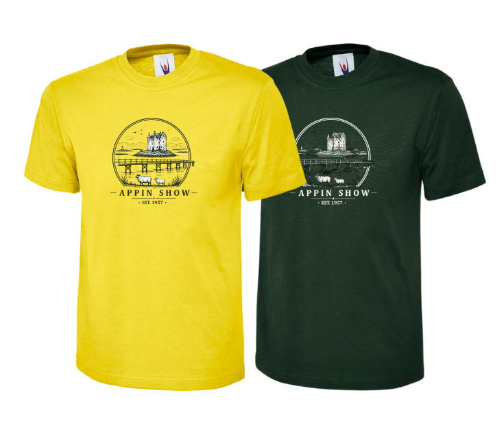 Appin Show 2026 kids T-shirt with the new Appin Show logo printed on the centre front