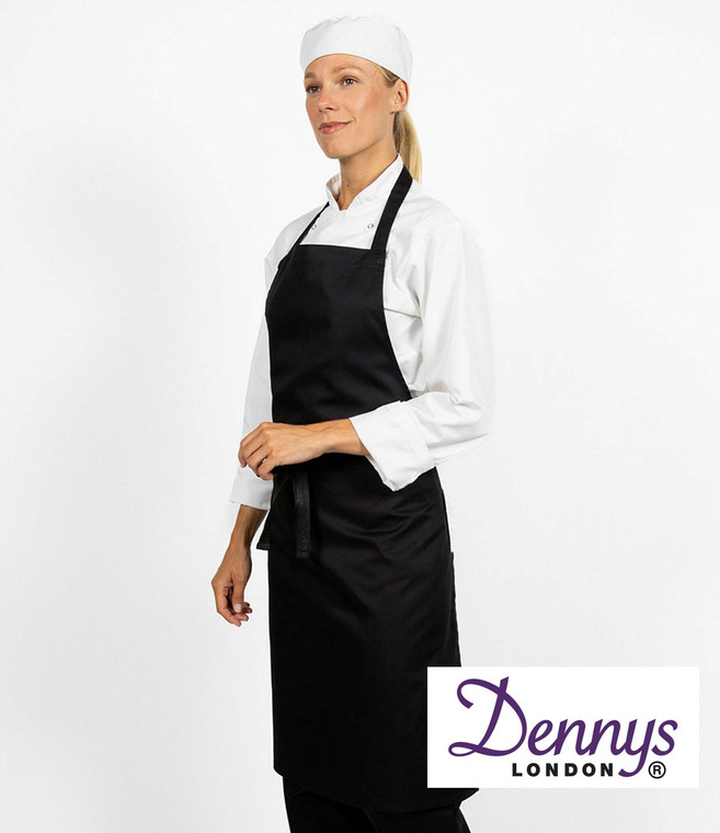 Dennys DP117 essential bib apron embroidered or printed for professional catering and hospitality uniforms
