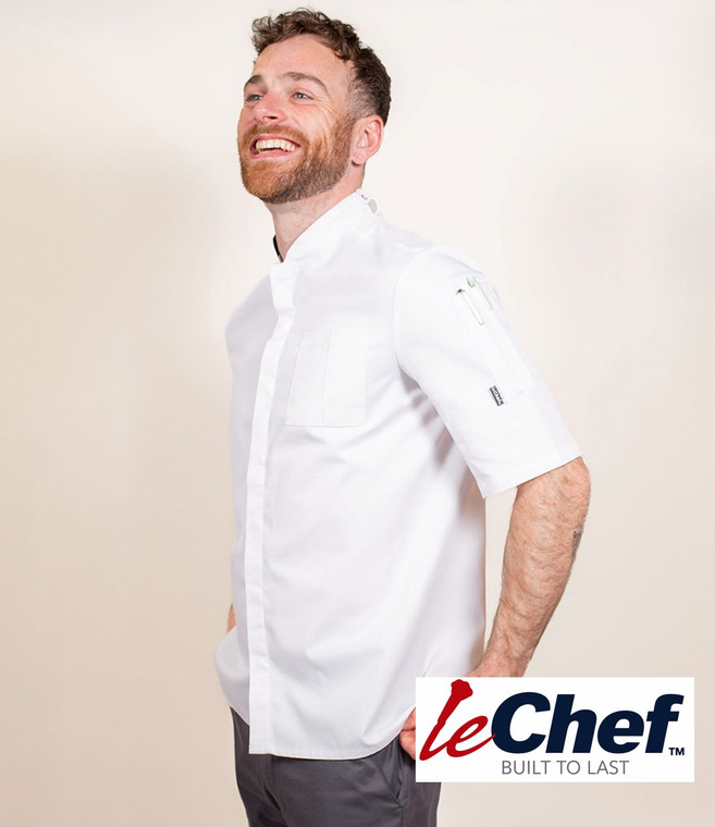 Le Chef DF118 Short Sleeve StayCool Prep Jacket – breathable professional chefwear for restaurants, commercial kitchens and catering teams