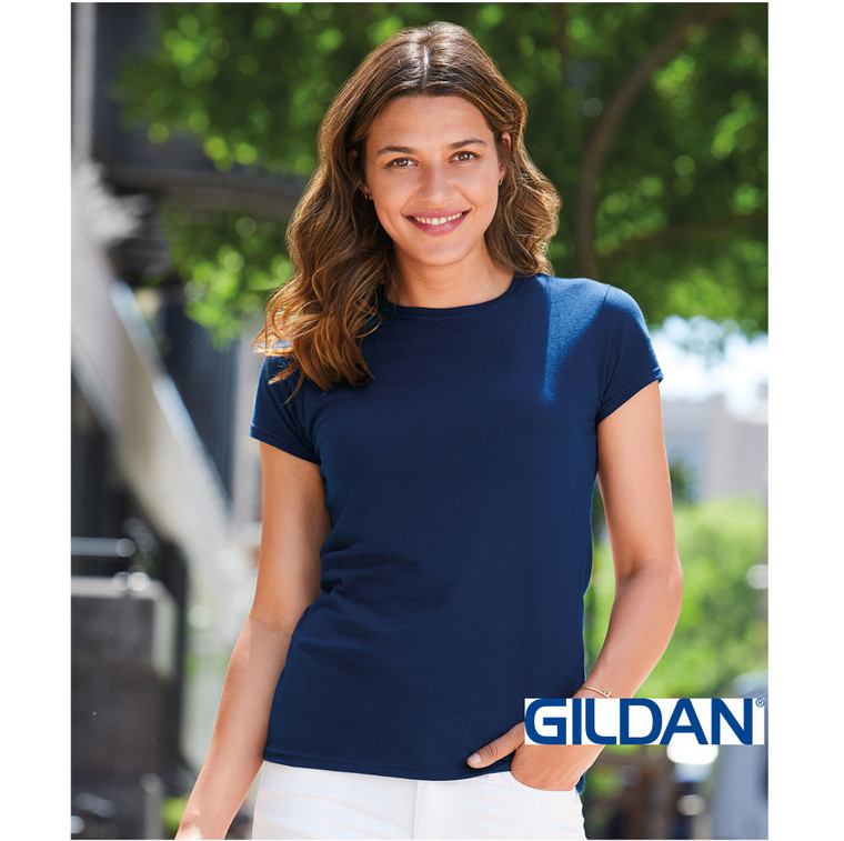 GD072 Gildan Navy Blue Womens Softstyle T-Shirt